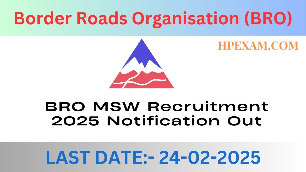 BRO MSW Recruitment 2025 Notification Out