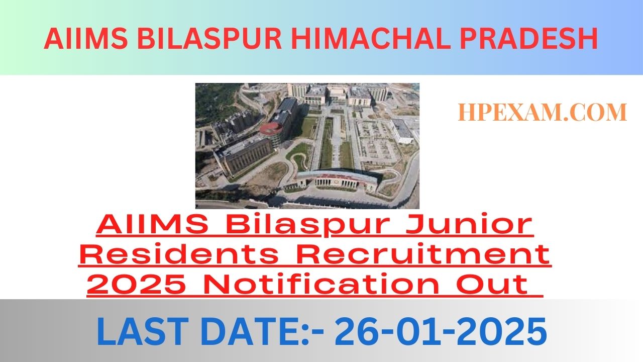 AIIMS Bilaspur Junior Residents Recruitment 2025 Notification Out