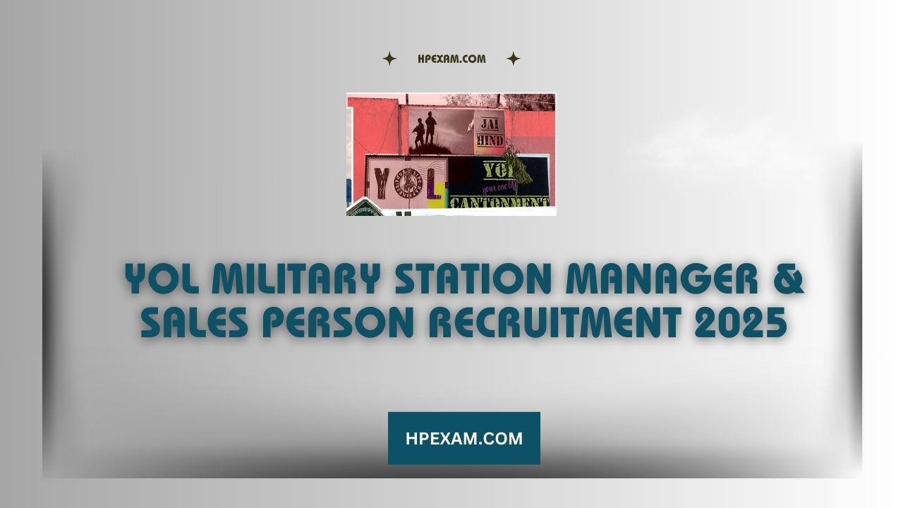 Yol Military Station Manager & Sales Person Recruitment 2025